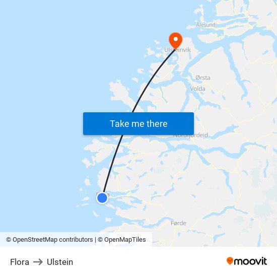 Flora to Ulstein map