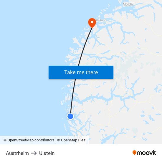 Austrheim to Ulstein map