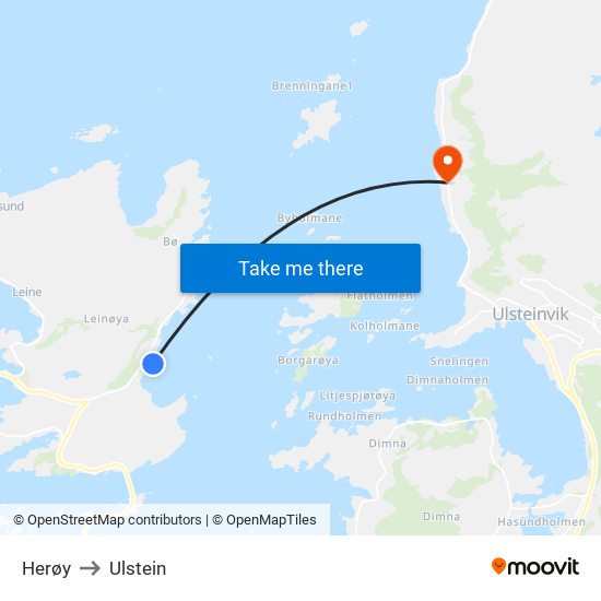 Herøy to Ulstein map