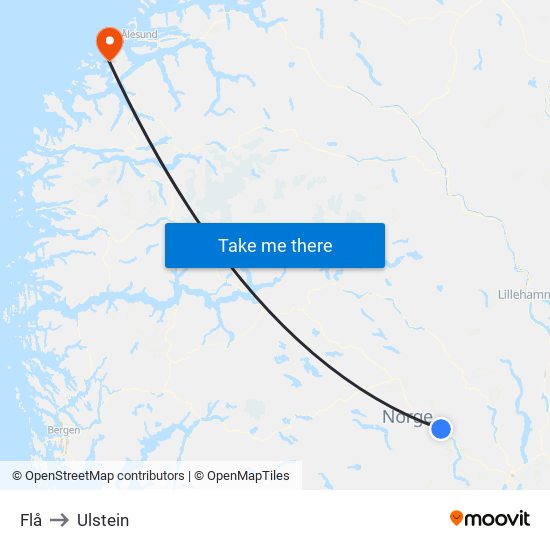 Flå to Ulstein map