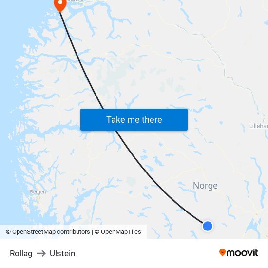 Rollag to Ulstein map