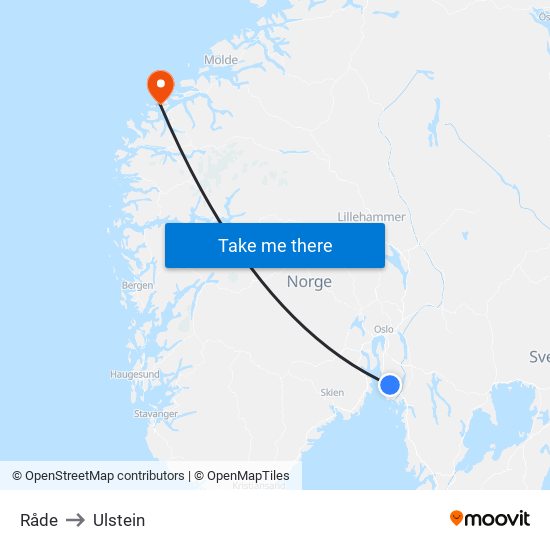 Råde to Ulstein map