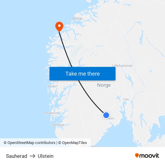 Sauherad to Ulstein map