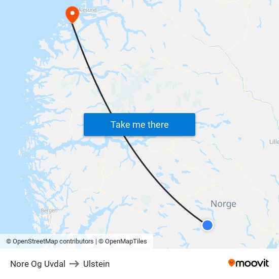 Nore Og Uvdal to Ulstein map