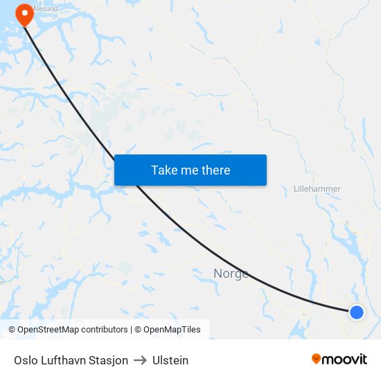 Oslo Lufthavn Stasjon to Ulstein map