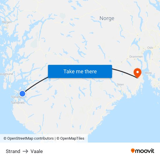 Strand to Vaale map