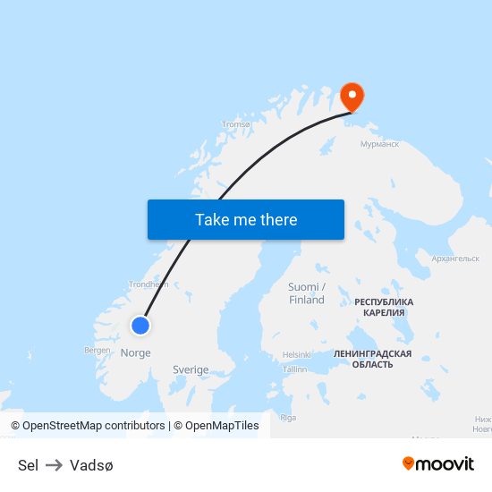 Sel to Vadsø map