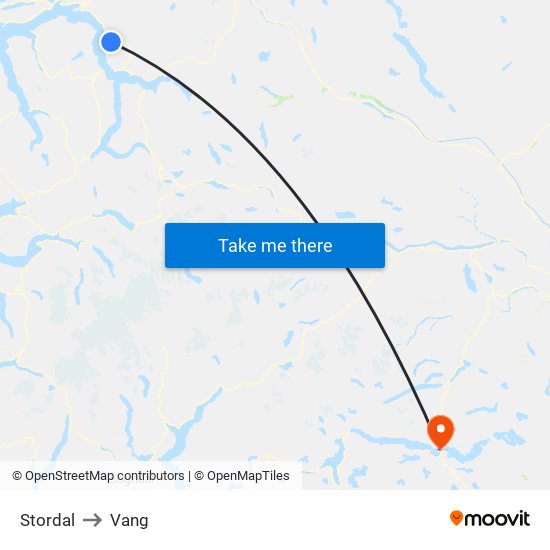 Stordal to Vang map