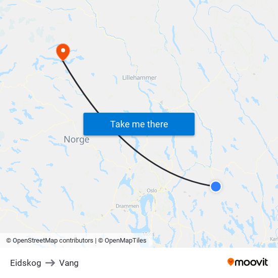 Eidskog to Vang map