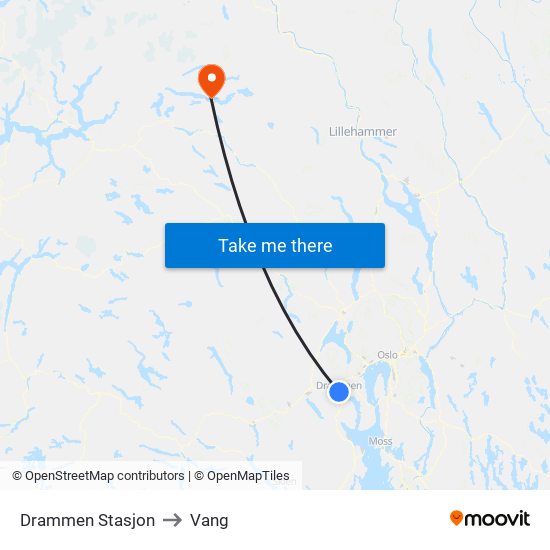 Drammen Stasjon to Vang map