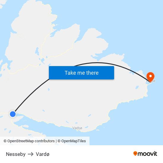 Nesseby to Vardø map