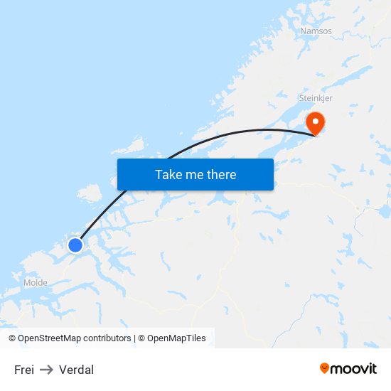 Frei to Verdal map