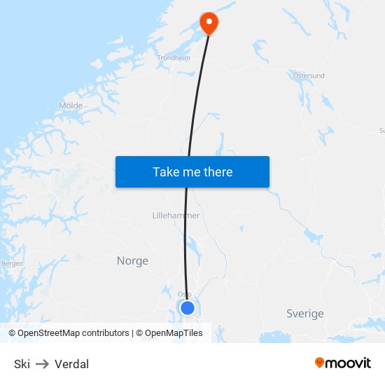 Ski to Verdal map