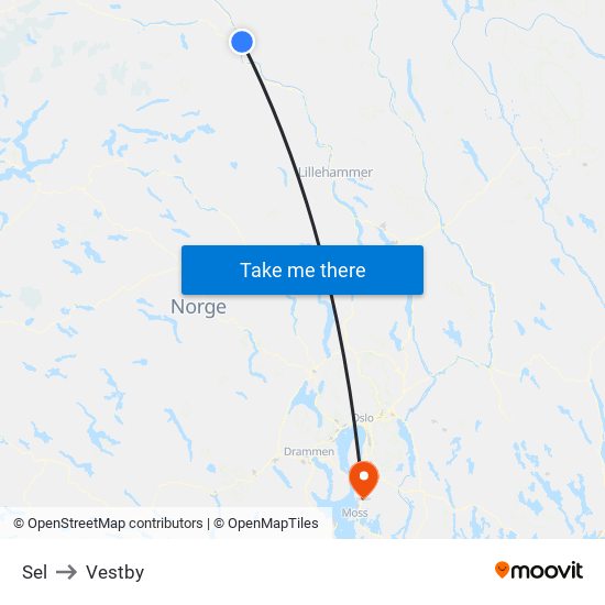 Sel to Vestby map