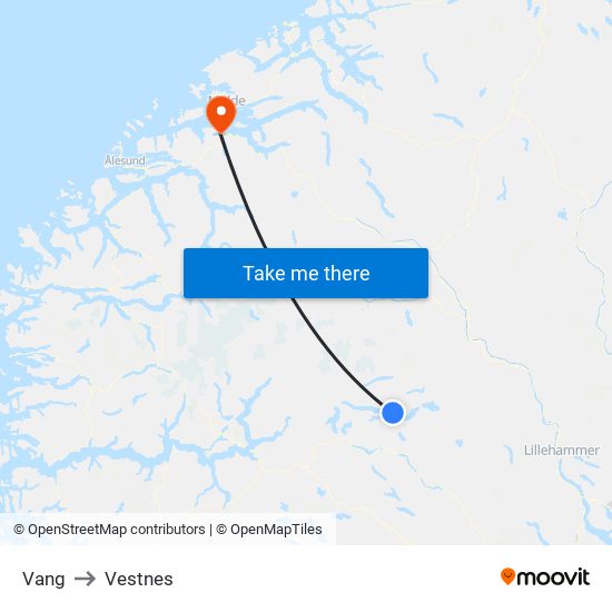 Vang to Vestnes map