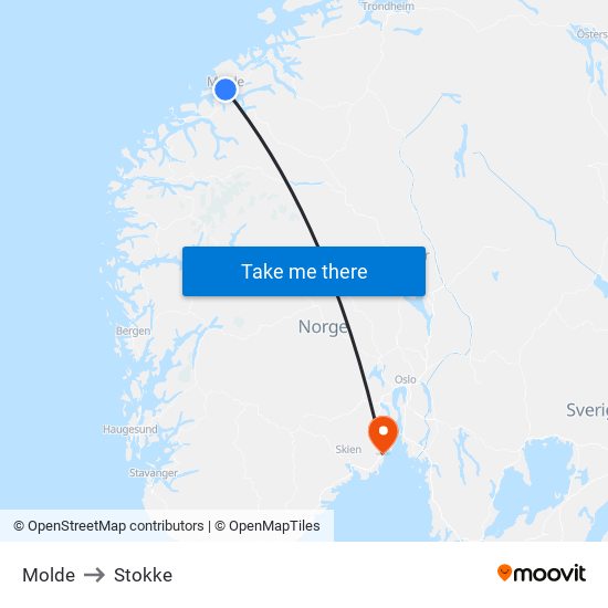 Molde to Stokke map