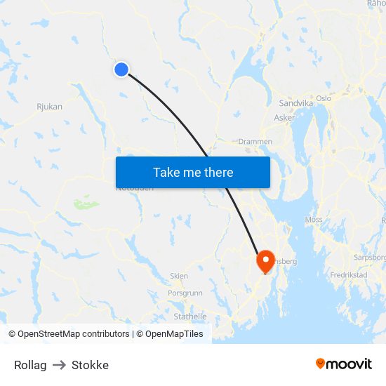 Rollag to Stokke map