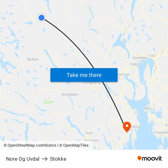 Nore Og Uvdal to Stokke map