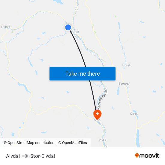 Alvdal to Stor-Elvdal map