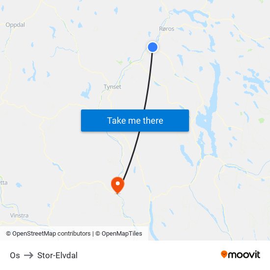 Os to Stor-Elvdal map