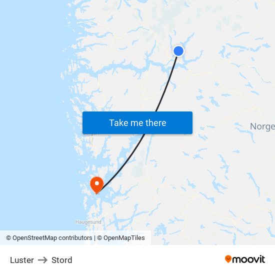 Luster to Stord map