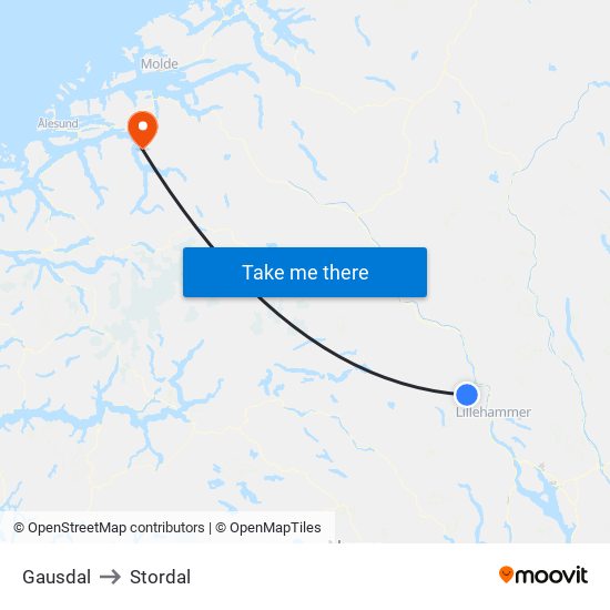 Gausdal to Stordal map