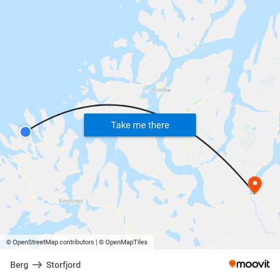 Berg to Storfjord map