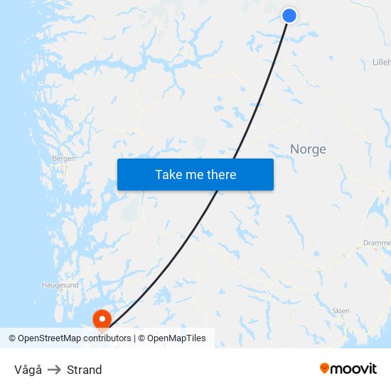 Vågå to Strand map