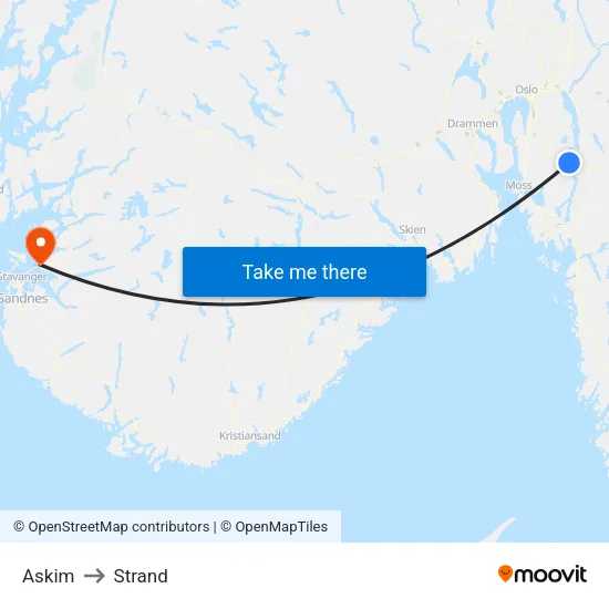 Askim to Strand map
