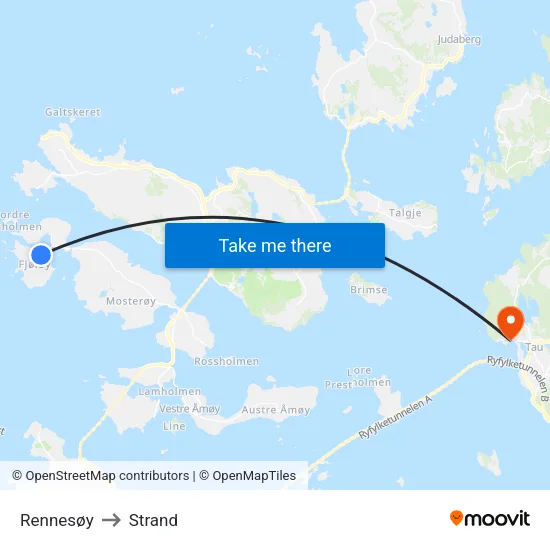 Rennesøy to Strand map