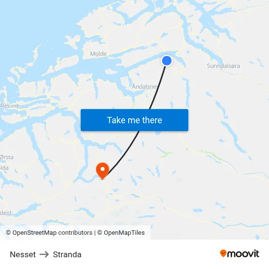 Nesset to Stranda map