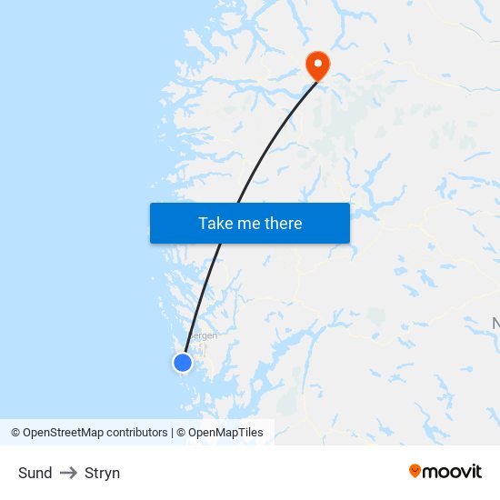 Sund to Stryn map