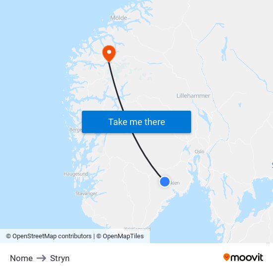 Nome to Stryn map