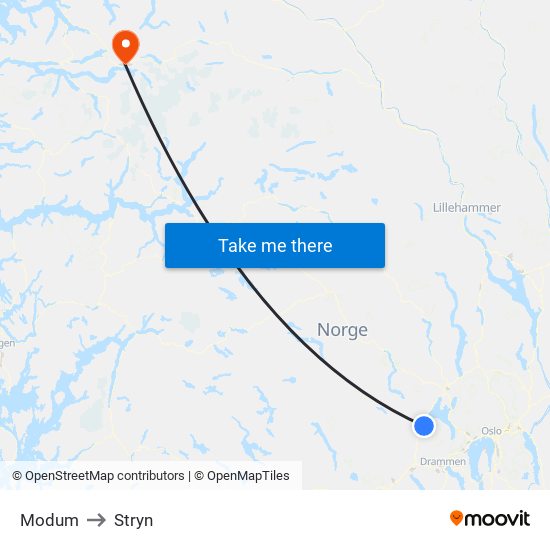 Modum to Stryn map