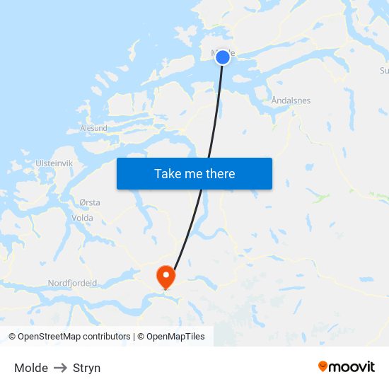 Molde to Stryn map