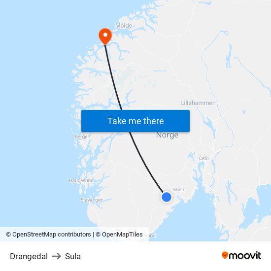 Drangedal to Sula map