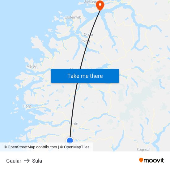 Gaular to Sula map