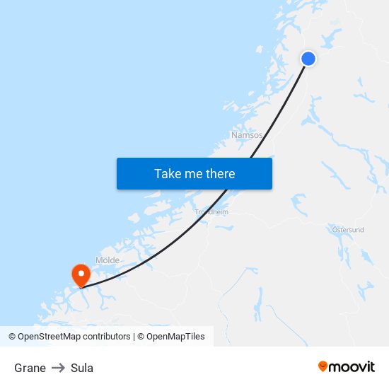 Grane to Sula map