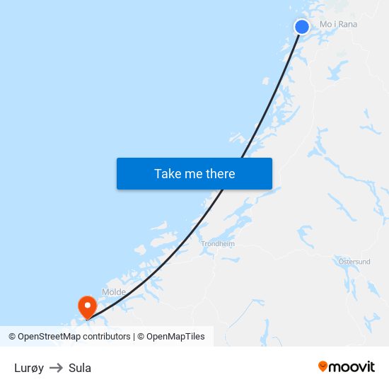 Lurøy to Sula map