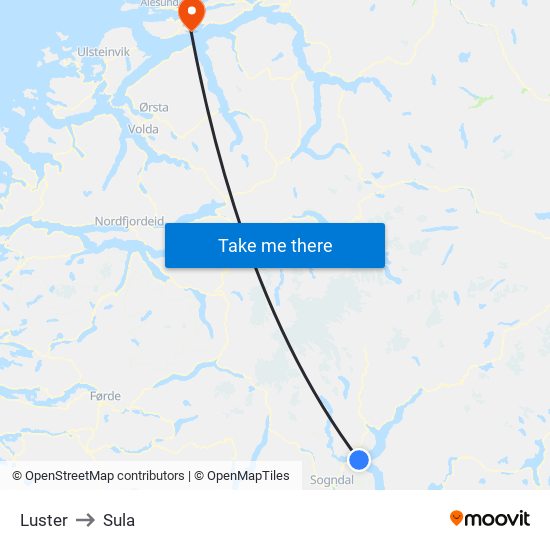 Luster to Sula map