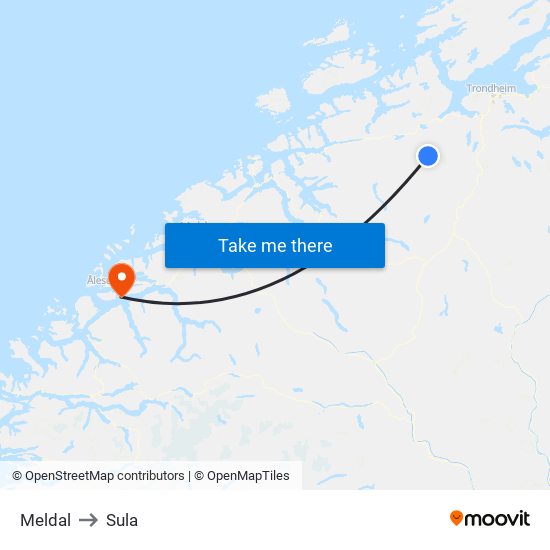 Meldal to Sula map