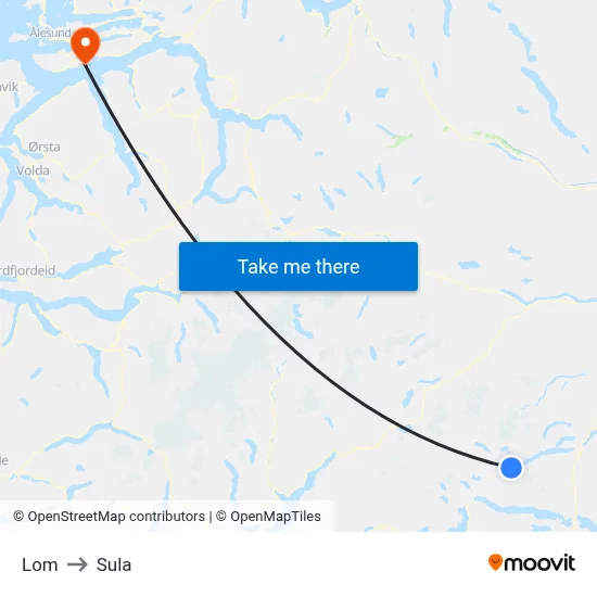 Lom to Sula map