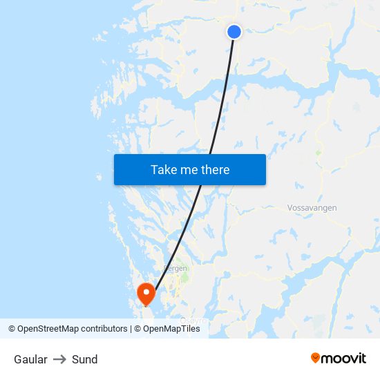 Gaular to Sund map