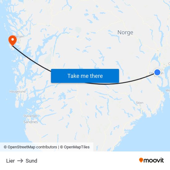 Lier to Sund map