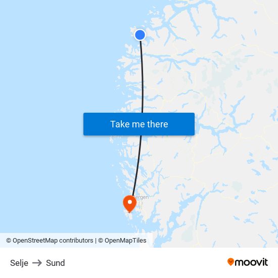 Selje to Sund map