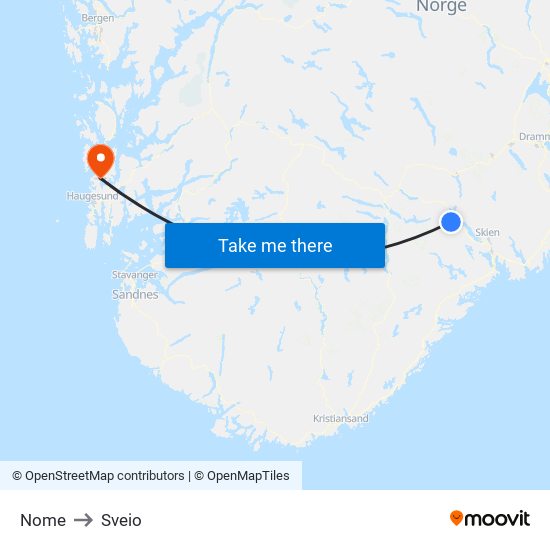 Nome to Sveio map