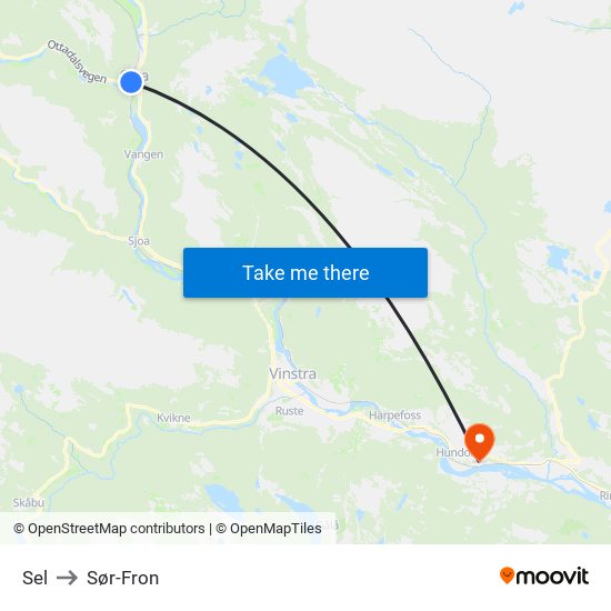 Sel to Sør-Fron map