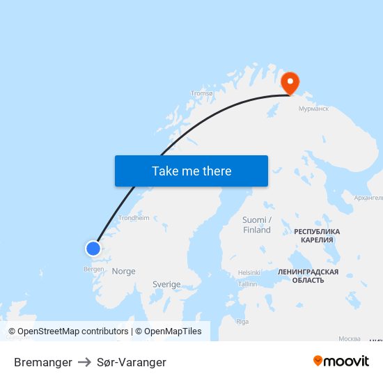 Bremanger to Sør-Varanger map