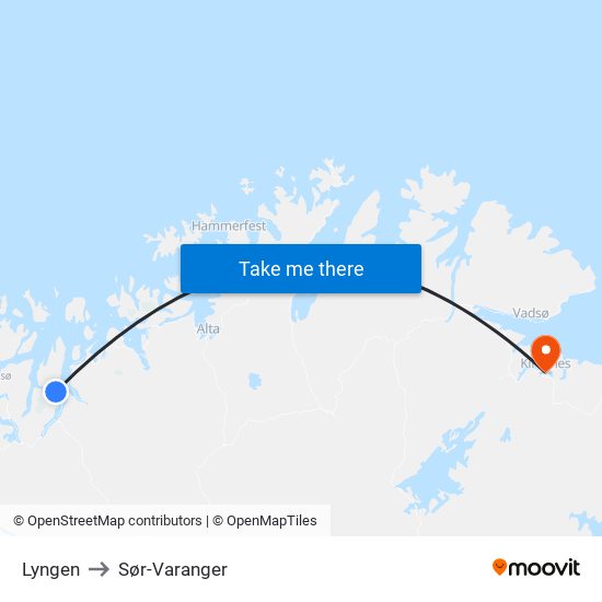 Lyngen to Sør-Varanger map