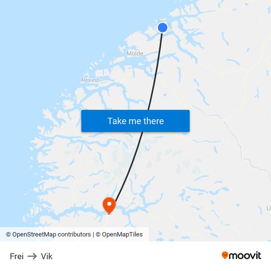 Frei to Vik map